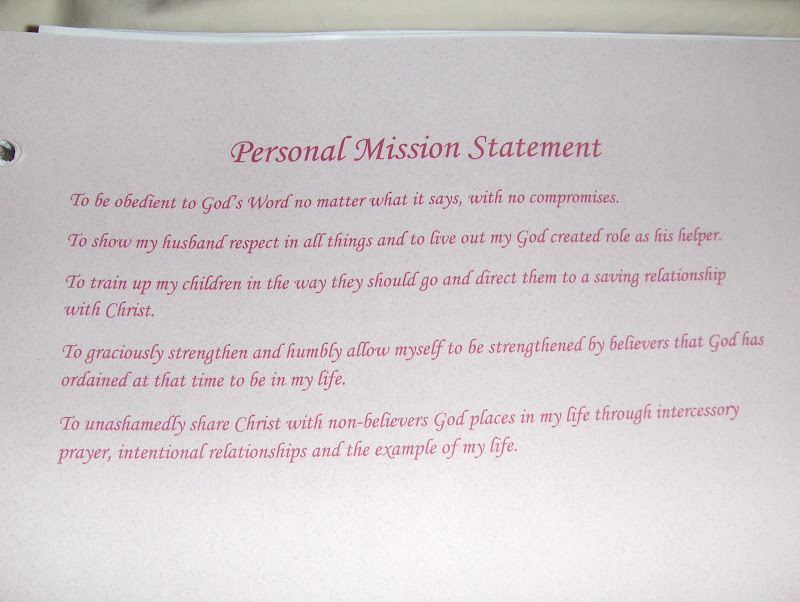 My personal mission statement